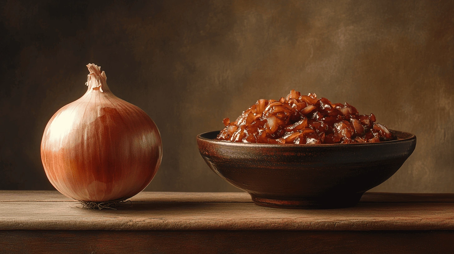 Featured image showcasing the delicious difference between onion and French onion, highlighting both raw and caramelized preparations.