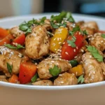 Featured image showing a delicious, tender chicken stir fry, demonstrating how to stir fry chicken so it's tender.